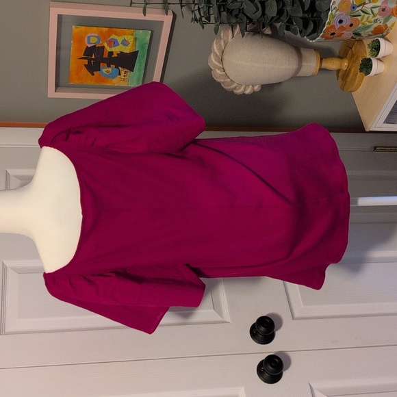 Ava & Viv Flowy Short Sleeve Magenta Top NWT - Picture 4 of 7